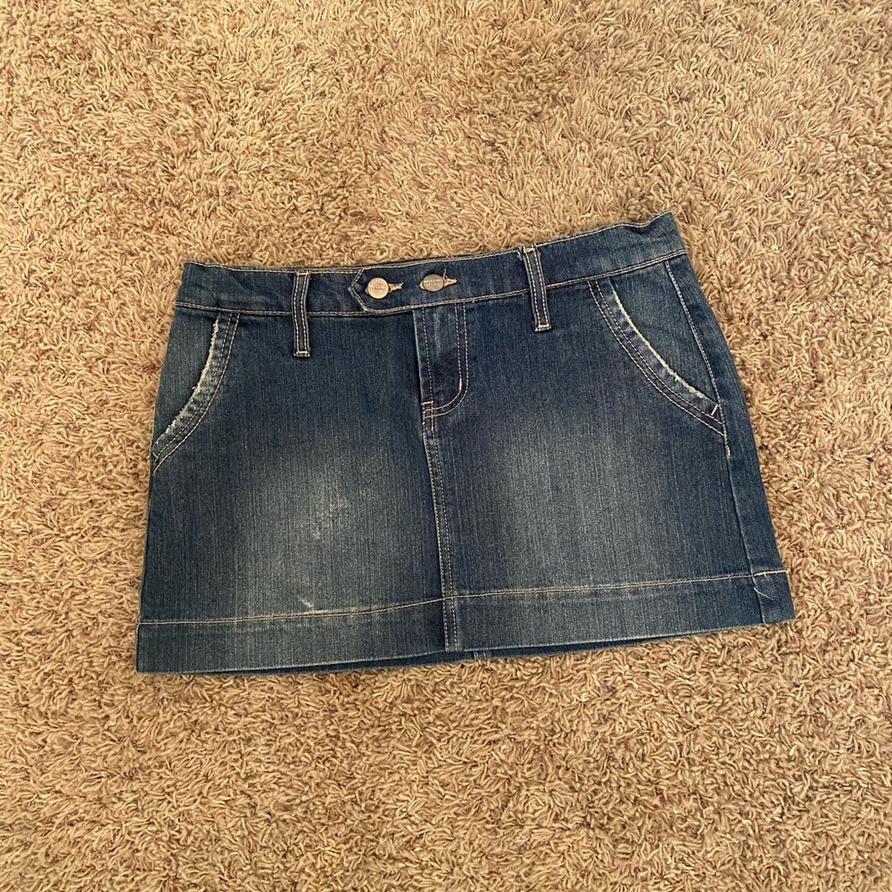 jean mini skirt